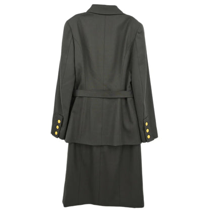 Chanel 1996 Setup Suit Jacket Skirt Gray #38