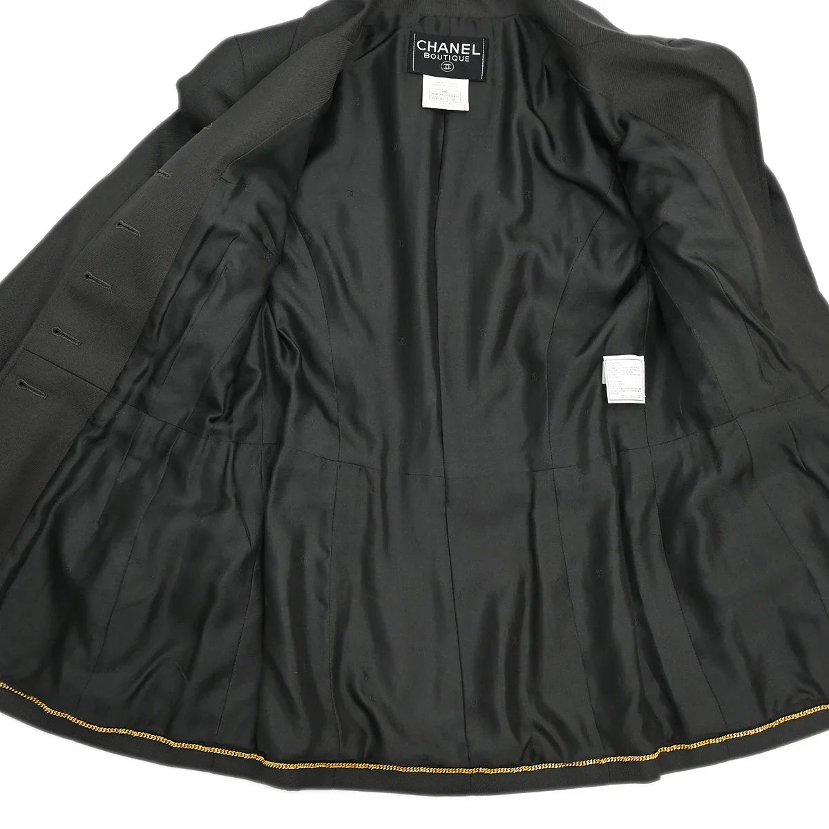 Chanel 1996 Setup Suit Jacket Skirt Gray #38