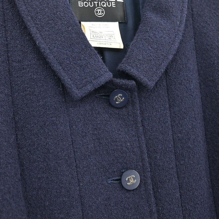 Chanel Setup Suit Jacket Skirt Navy #38