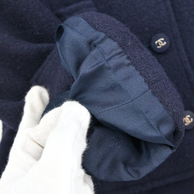 Chanel Setup Suit Jacket Skirt Navy #38