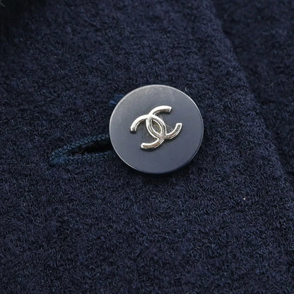 Chanel Setup Suit Jacket Skirt Navy #38