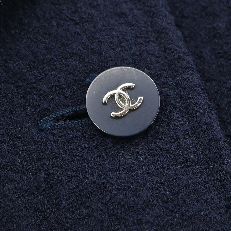 Chanel Setup Suit Jacket Skirt Navy #38