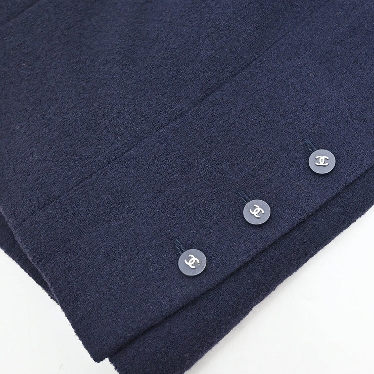 Chanel Setup Suit Jacket Skirt Navy #38