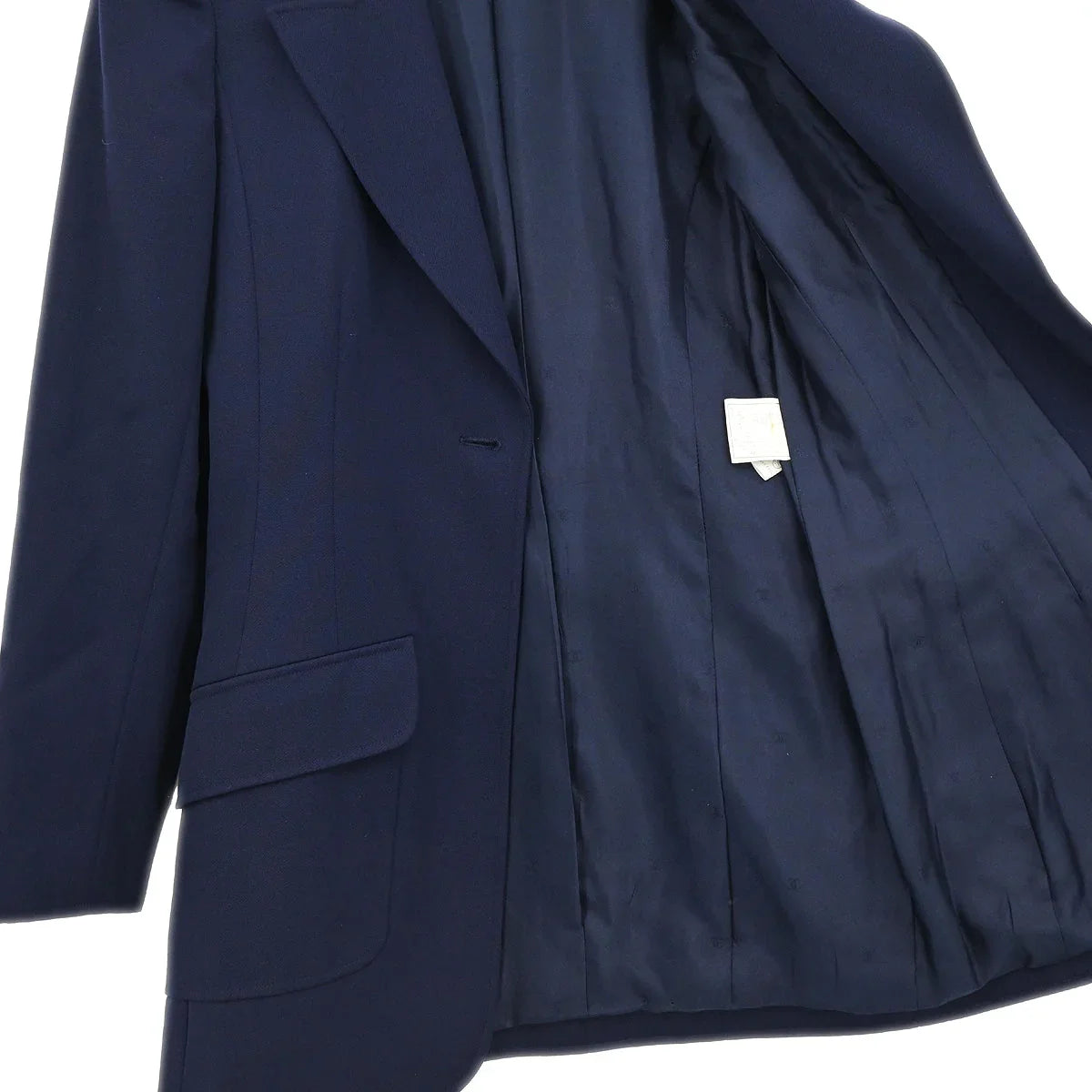 Chanel 1997 Single Breasted Jacket Navy #38