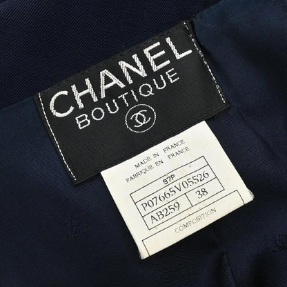 Chanel 1997 Single Breasted Jacket Navy #38
