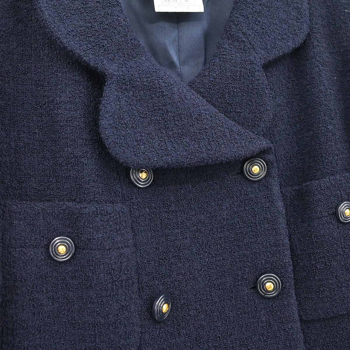 Chanel Set Suit Jacket Skirt Navy #36 95A
