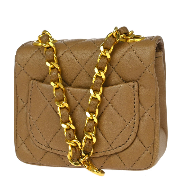 Chanel Brown Lambskin Classic Flap Micro Bum Belt Bag
