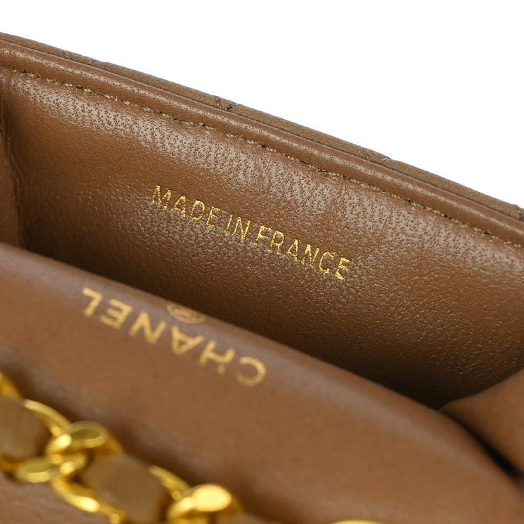 Chanel Brown Lambskin Classic Flap Micro Bum Belt Bag