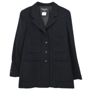 Chanel Single Breasted Jacket Black #40 98A