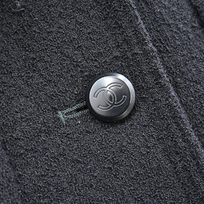 Chanel Single Breasted Jacket Black #40 98A