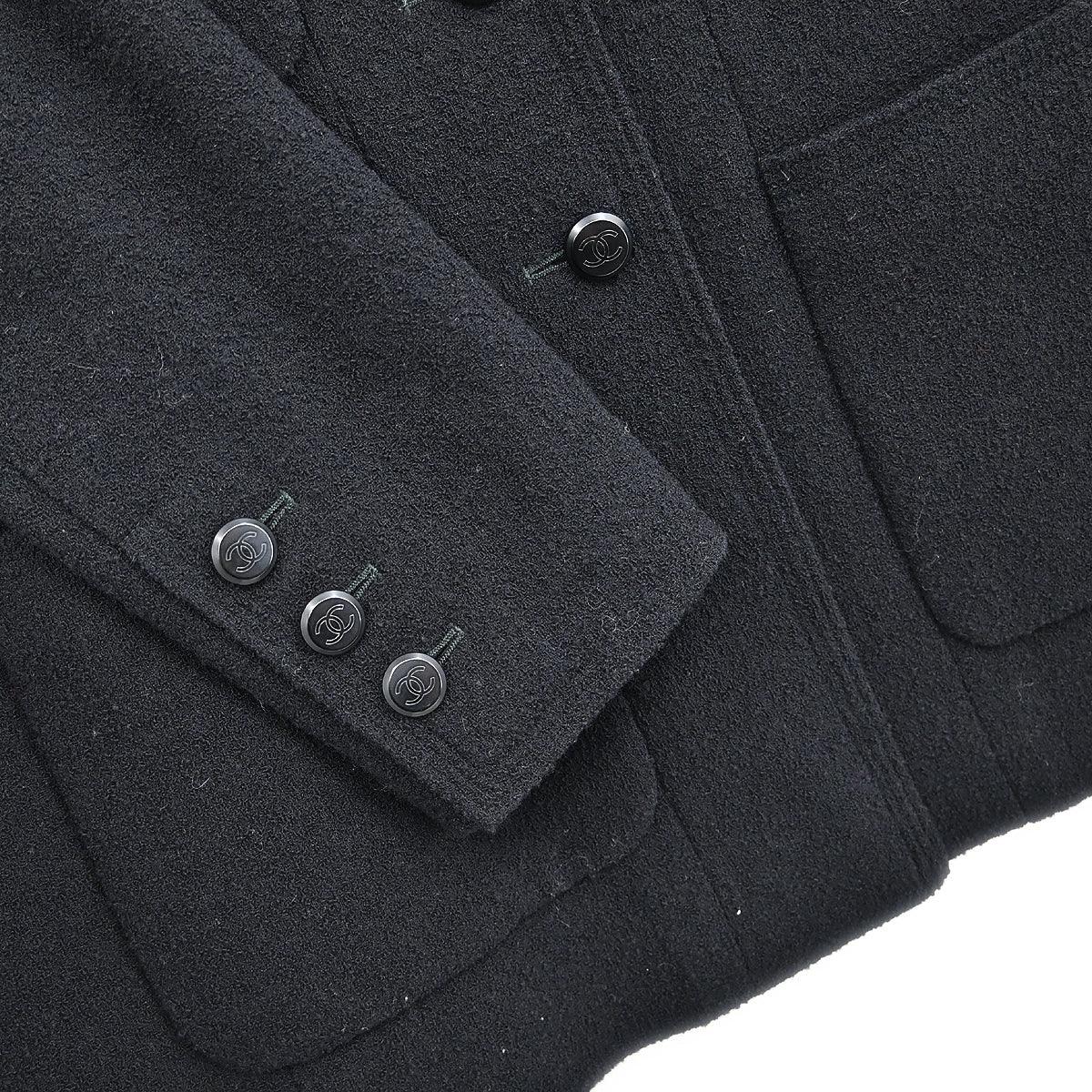 Chanel Single Breasted Jacket Black #40 98A