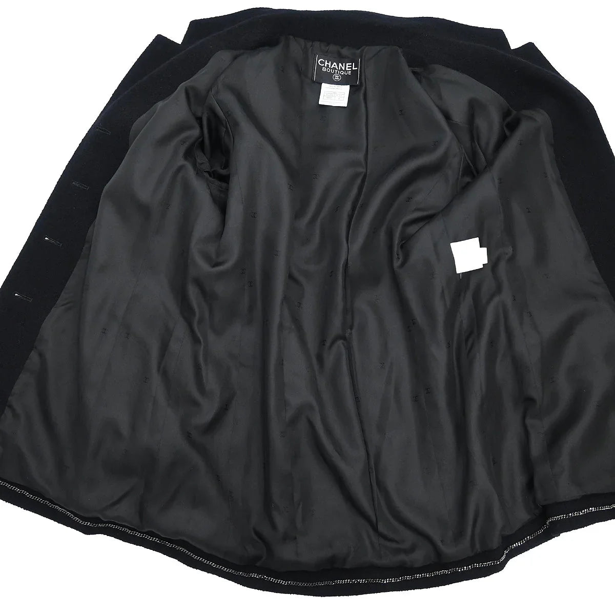 Chanel Single Breasted Jacket Black #40 98A