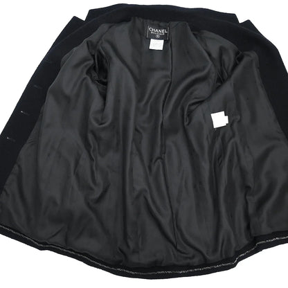 Chanel Single Breasted Jacket Black #40 98A