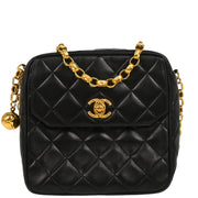 Chanel 1991-1994 Black Lambskin Camera Bag Mini