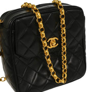 Chanel 1991-1994 Black Lambskin Camera Bag Mini