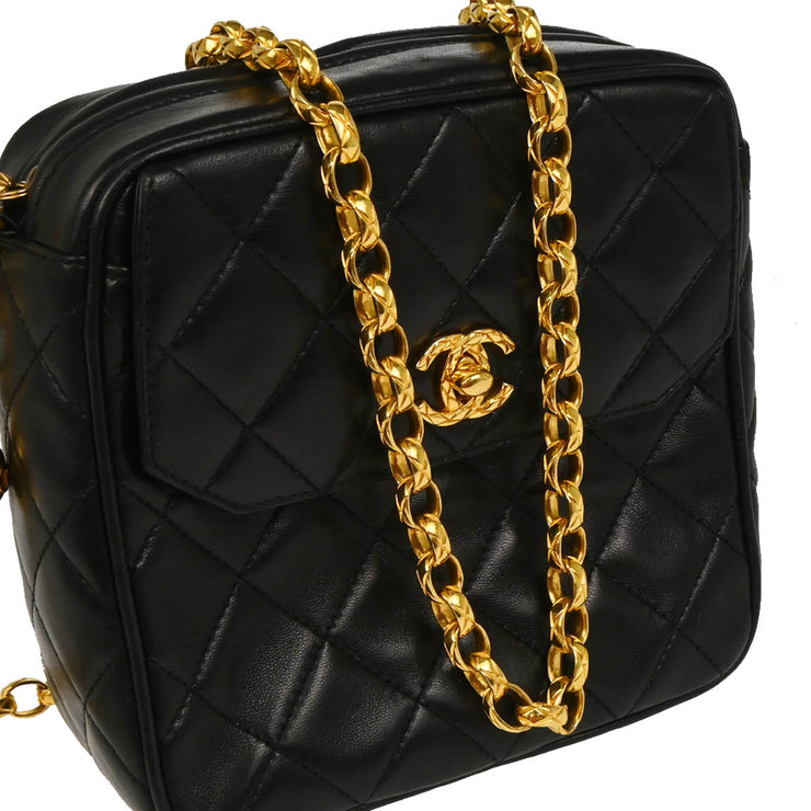 Chanel 1991-1994 Black Lambskin Camera Bag Mini
