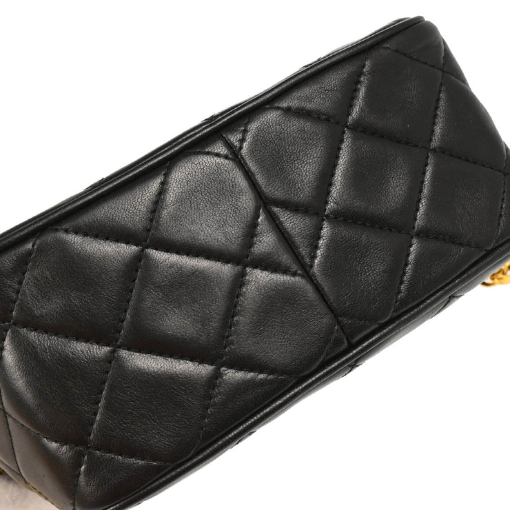 Chanel 1991-1994 Black Lambskin Camera Bag Mini