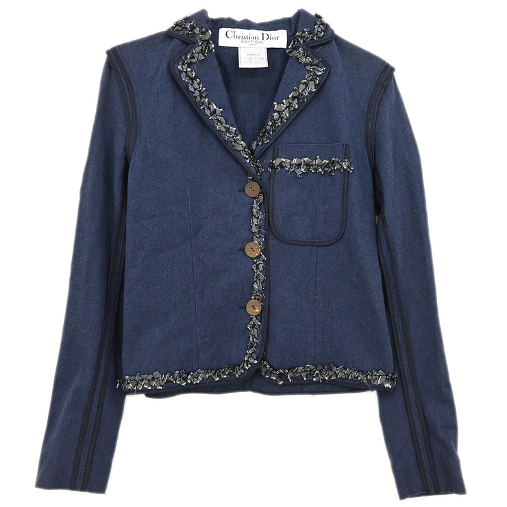 Christian Dior 2000 Single Breasted Denim Jacket Navy #36