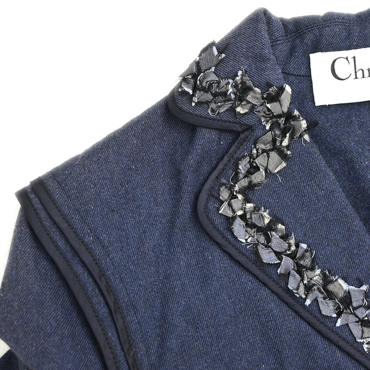Christian Dior 2000 Single Breasted Denim Jacket Navy #36
