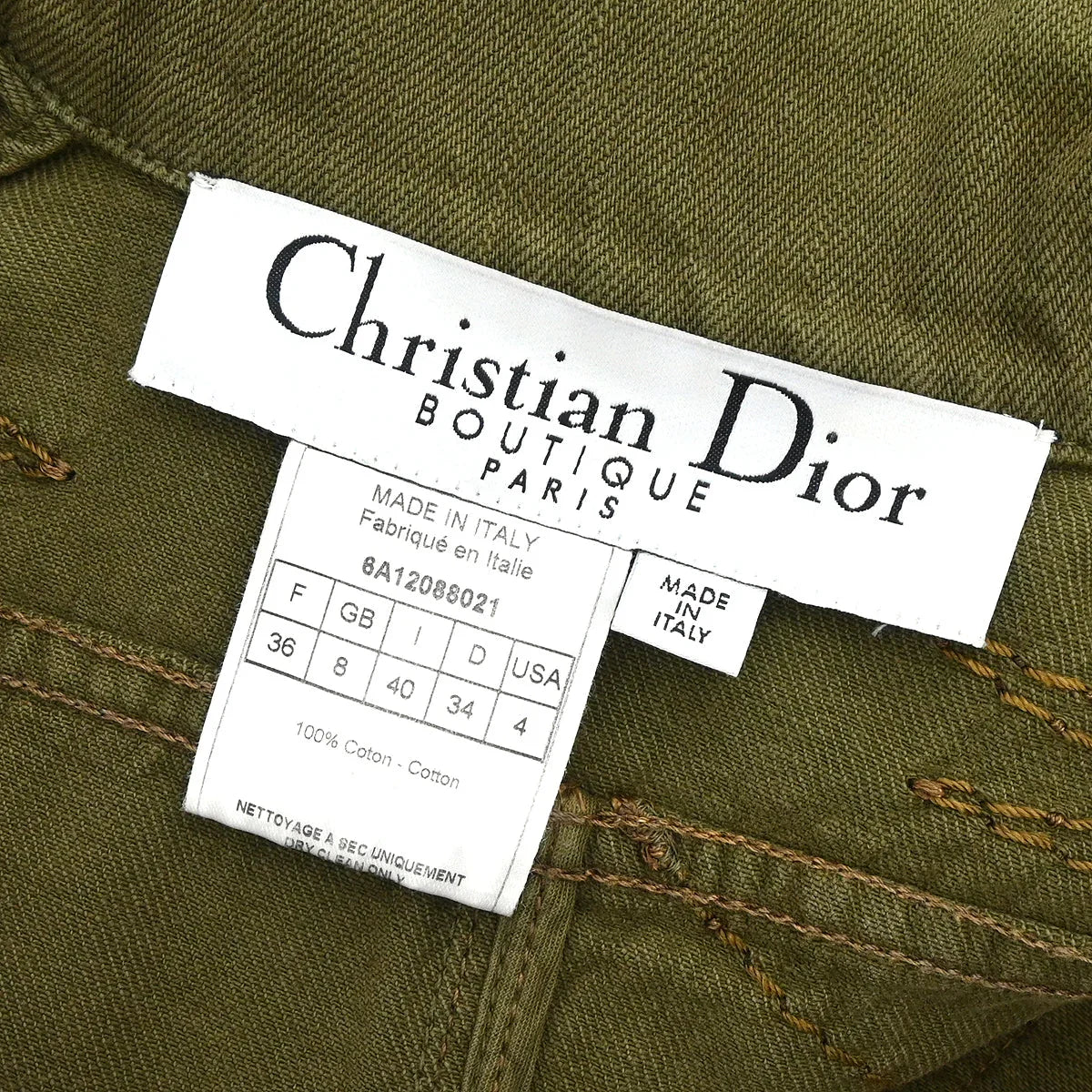 Christian Dior 2006 Denim Jacket Khaki #40