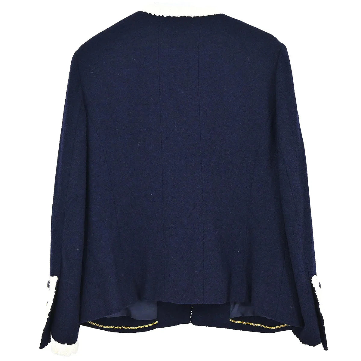 Chanel Collarless Jacket Navy #44