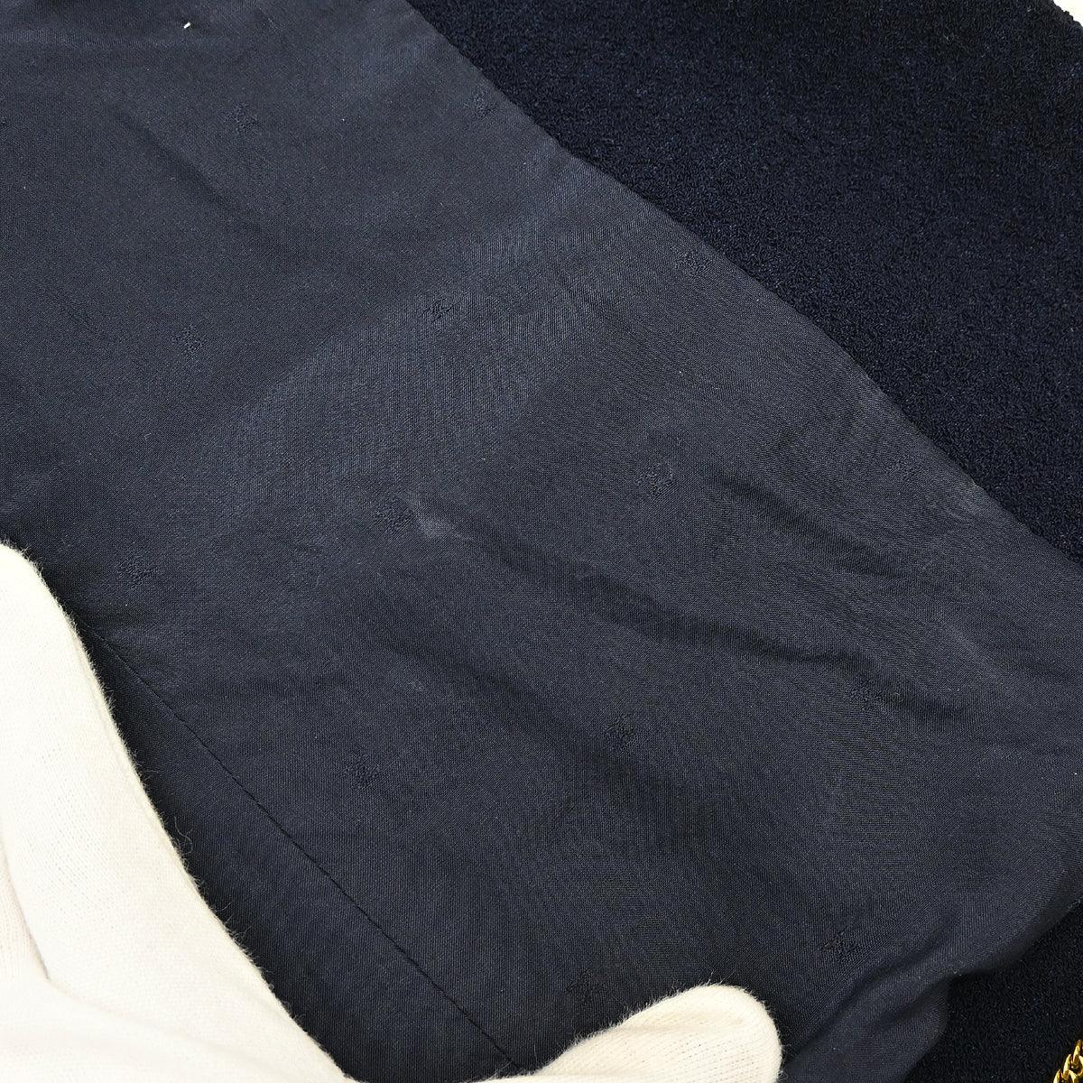 Chanel Collarless Jacket Navy #44