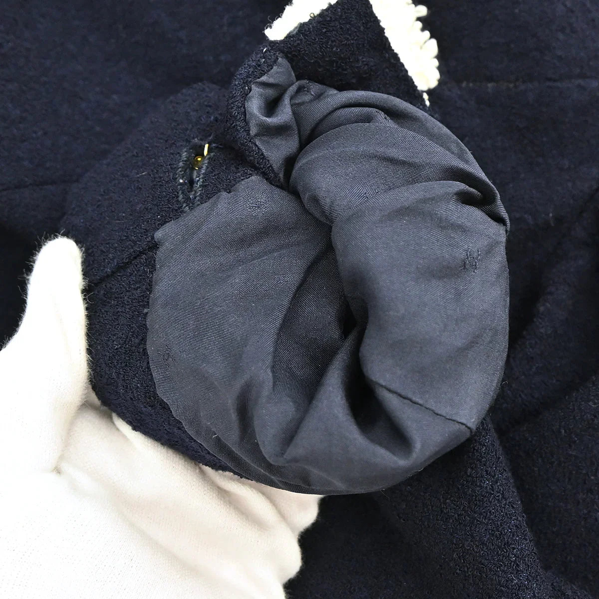 Chanel Collarless Jacket Navy #44