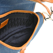 Christian Dior Blue Denim Embroidered Saddle Handbag