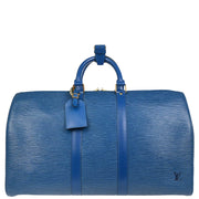 Louis Vuitton 1995 Blue Epi Keepall 45 Travel Handbag M42975