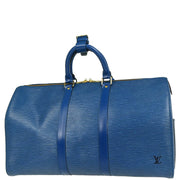 Louis Vuitton 1995 Blue Epi Keepall 45 Travel Handbag M42975