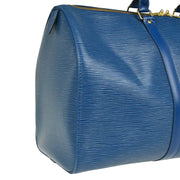 Louis Vuitton 1995 Blue Epi Keepall 45 Travel Handbag M42975
