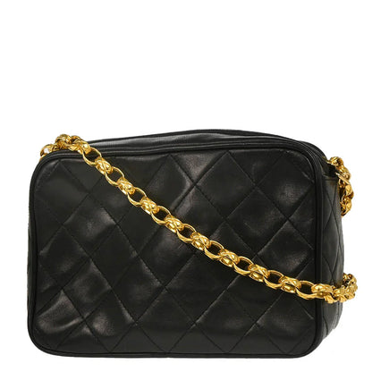 Chanel 1991-1994 Black Lambskin Camera Bag Mini