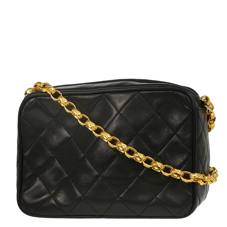 Chanel 1991-1994 Black Lambskin Camera Bag Mini