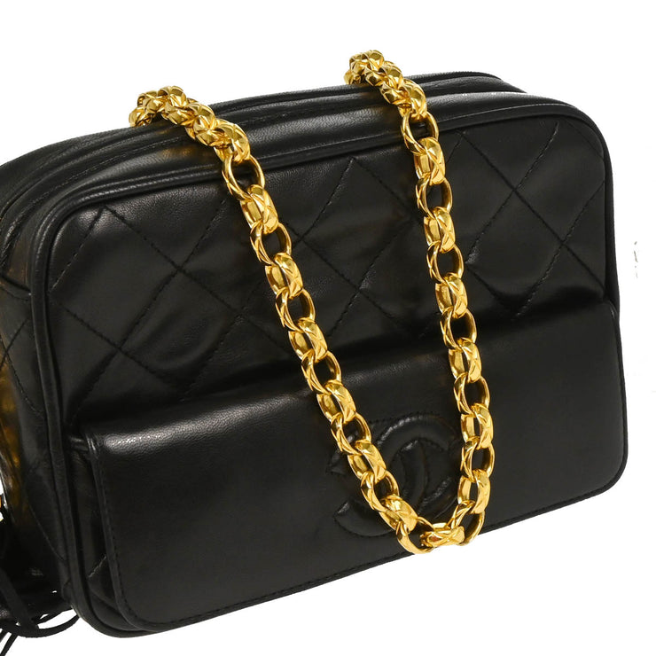Chanel 1991-1994 Black Lambskin Camera Bag Mini