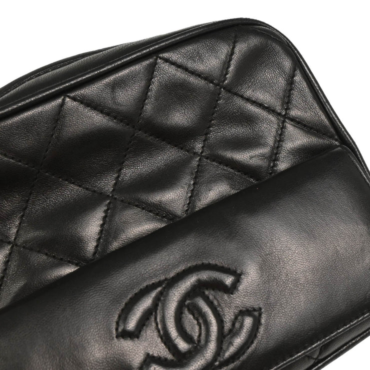 Chanel 1991-1994 Black Lambskin Camera Bag Mini