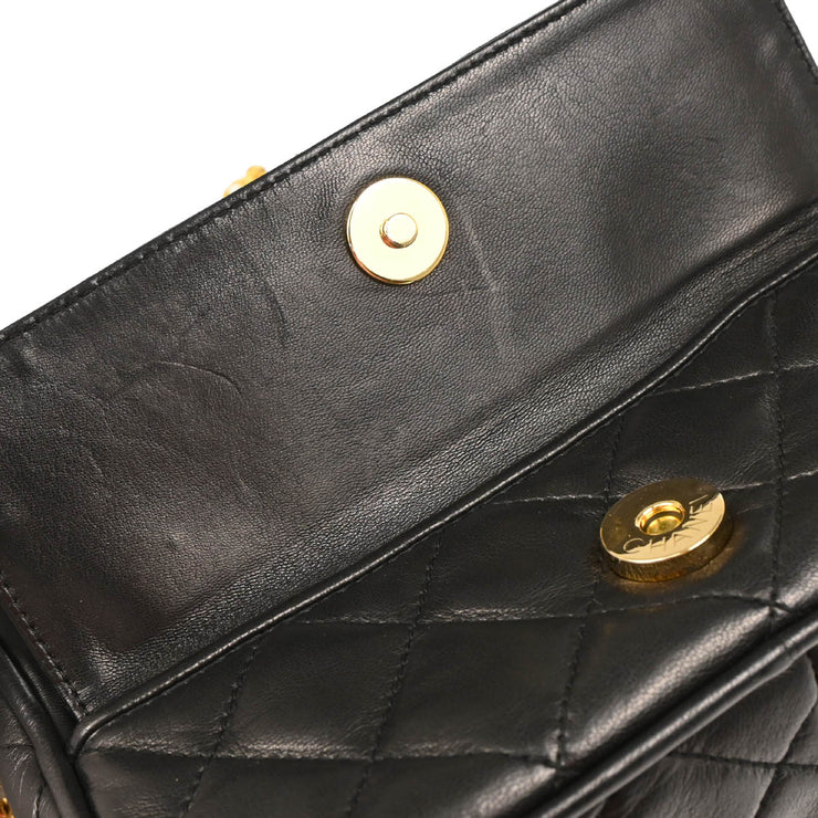 Chanel 1991-1994 Black Lambskin Camera Bag Mini