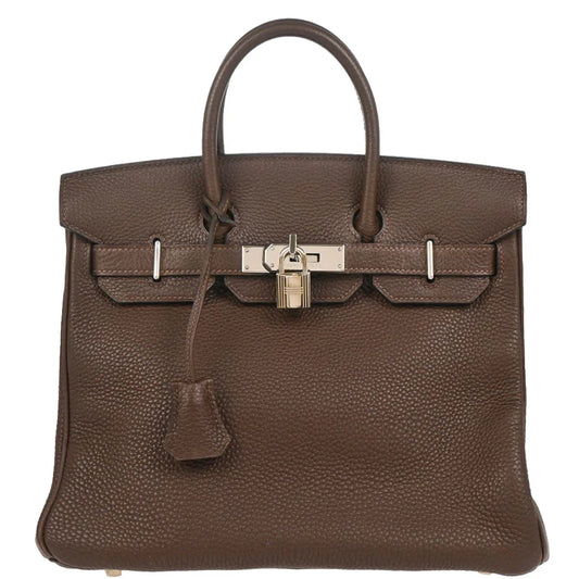 Hermes 2004 Chocolat Togo Haut a Courroies 28 Handbag