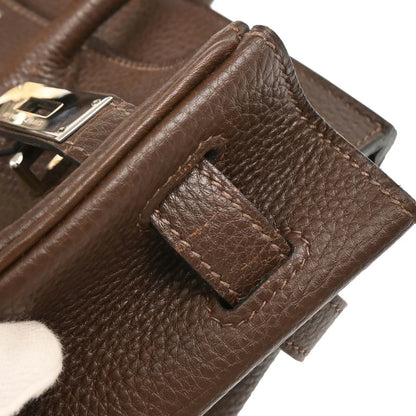 Hermes 2004 Chocolat Togo Haut a Courroies 28 Handbag