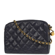 Chanel 1994-1996 Navy Caviar Camera Bag Medium