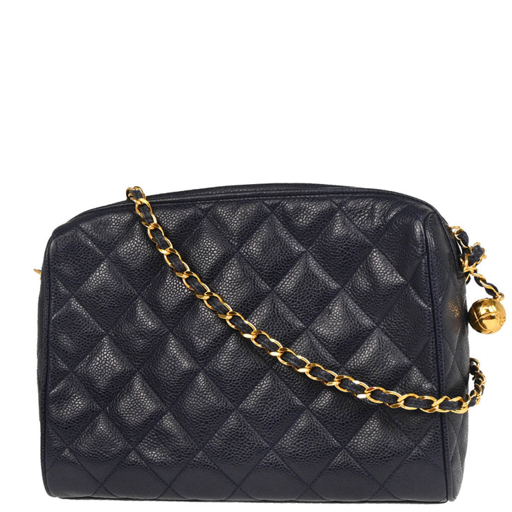 Chanel 1994-1996 Navy Caviar Camera Bag Medium