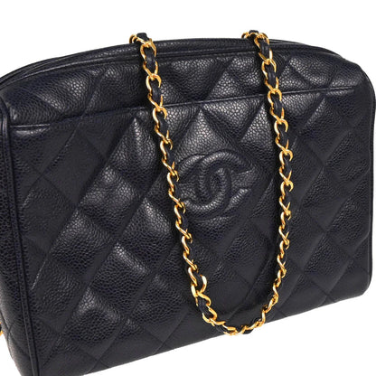 Chanel 1994-1996 Navy Caviar Camera Bag Medium