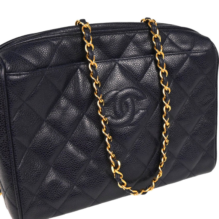 Chanel 1994-1996 Navy Caviar Camera Bag Medium
