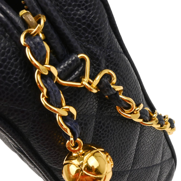 Chanel 1994-1996 Navy Caviar Camera Bag Medium