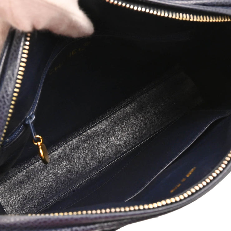 Chanel 1994-1996 Navy Caviar Camera Bag Medium