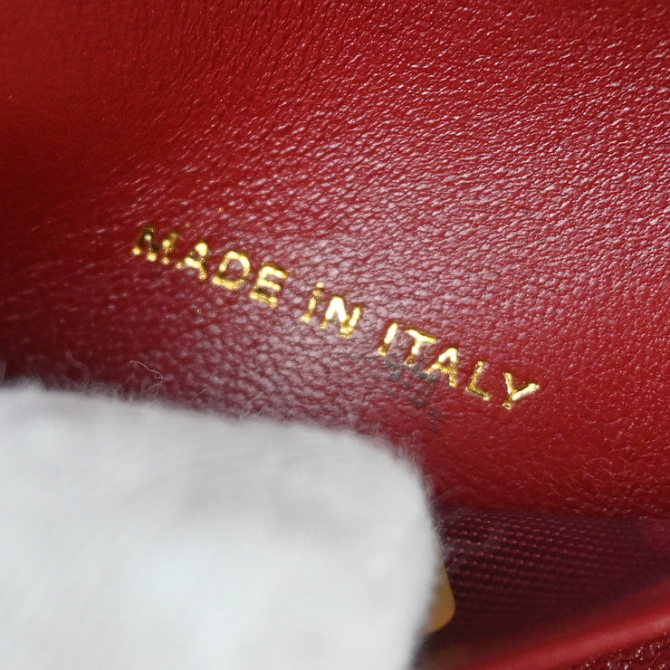 Chanel Red Calfskin Wild Stitch Six Hook Key Case Small Good