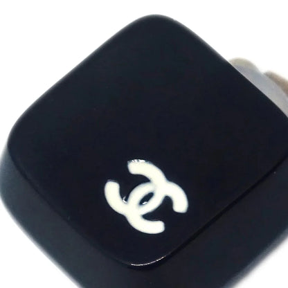 Chanel Square Earrings Clip-On Black 00T