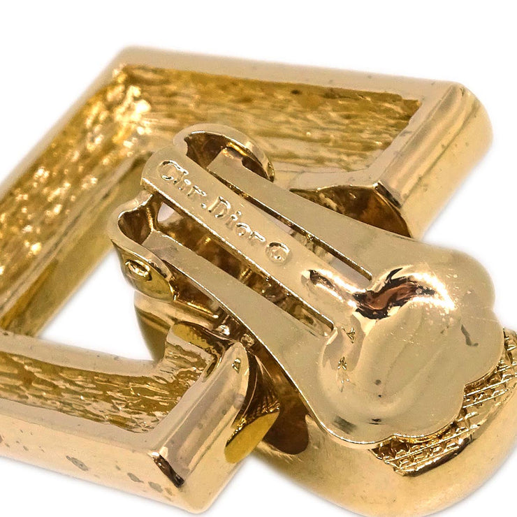 Christian Dior Gold Dangle Earrings Clip-On