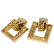Christian Dior Gold Dangle Earrings Clip-On