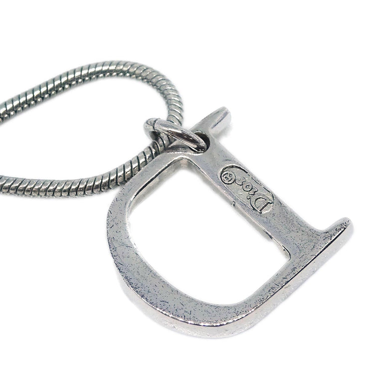 Christian Dior Necklace Pendant Silver Rhinestone