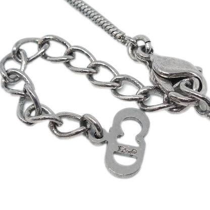 Christian Dior Necklace Pendant Silver Rhinestone